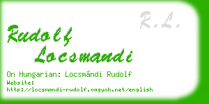 rudolf locsmandi business card