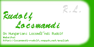 rudolf locsmandi business card